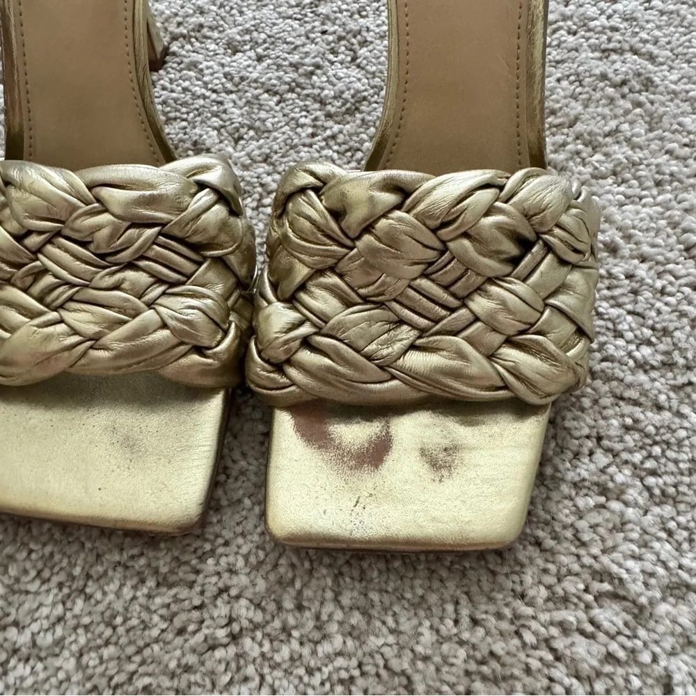 Marc Fisher Draya Braided Sandal Oro Leather Size 8